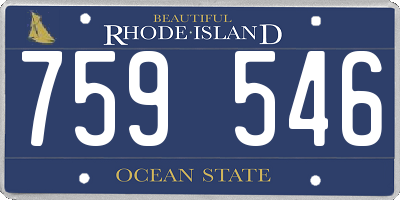 RI license plate 759546