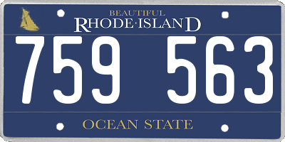 RI license plate 759563