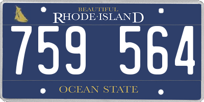 RI license plate 759564