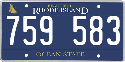RI license plate 759583