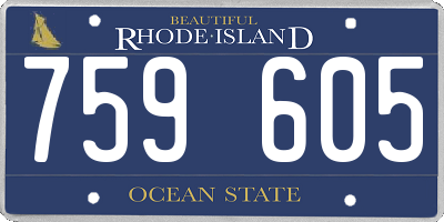 RI license plate 759605