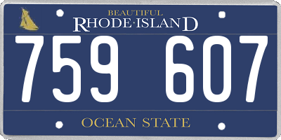 RI license plate 759607