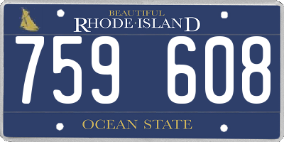 RI license plate 759608