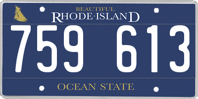 RI license plate 759613