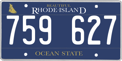 RI license plate 759627