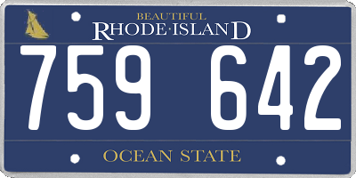 RI license plate 759642
