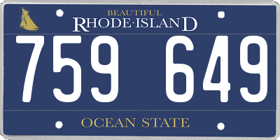 RI license plate 759649