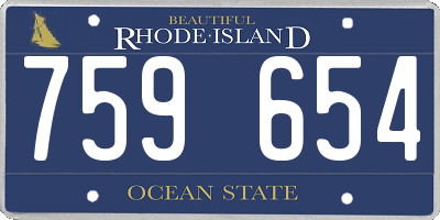 RI license plate 759654