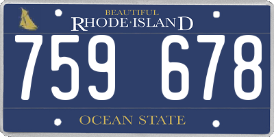 RI license plate 759678