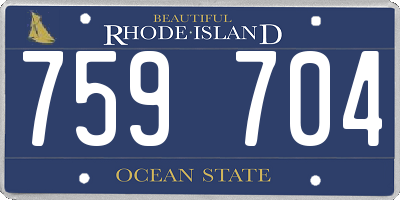 RI license plate 759704