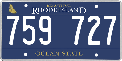 RI license plate 759727