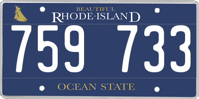 RI license plate 759733