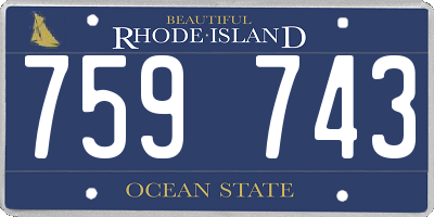 RI license plate 759743