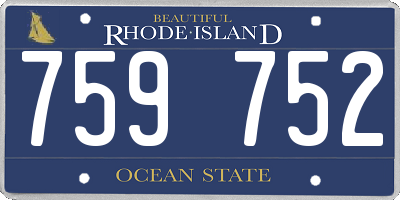 RI license plate 759752