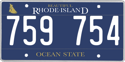 RI license plate 759754