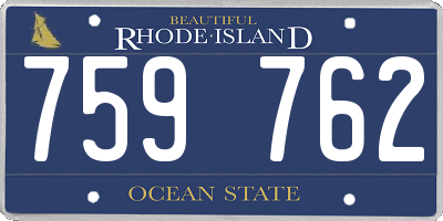 RI license plate 759762