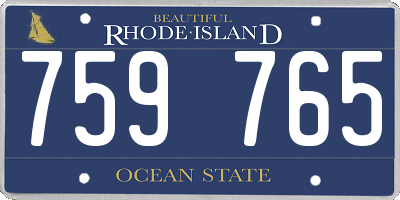 RI license plate 759765