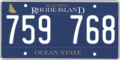 RI license plate 759768