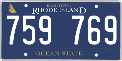 RI license plate 759769