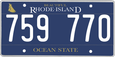 RI license plate 759770