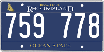 RI license plate 759778