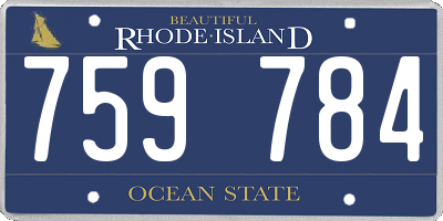 RI license plate 759784