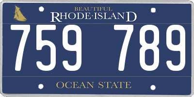 RI license plate 759789