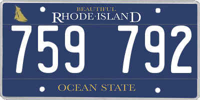 RI license plate 759792