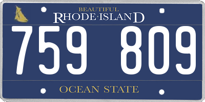 RI license plate 759809