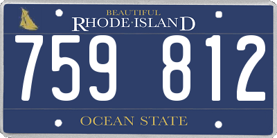 RI license plate 759812