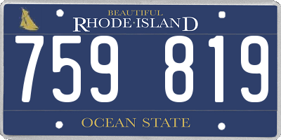 RI license plate 759819