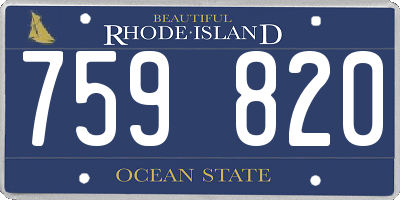 RI license plate 759820