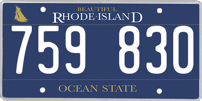 RI license plate 759830