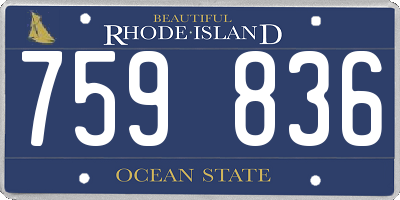 RI license plate 759836