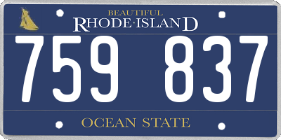 RI license plate 759837