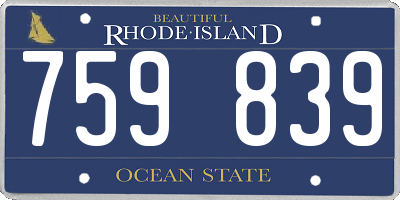 RI license plate 759839