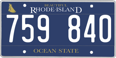 RI license plate 759840
