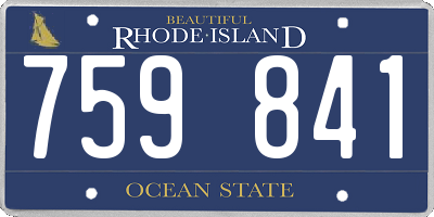 RI license plate 759841