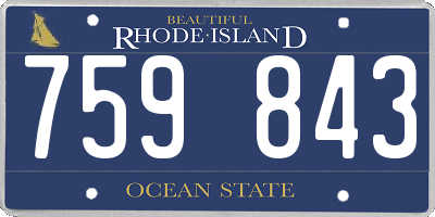 RI license plate 759843