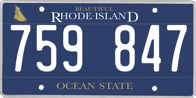 RI license plate 759847