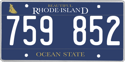 RI license plate 759852
