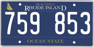 RI license plate 759853