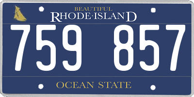 RI license plate 759857