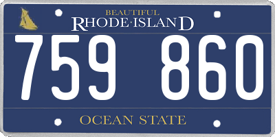 RI license plate 759860