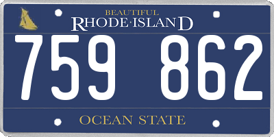 RI license plate 759862