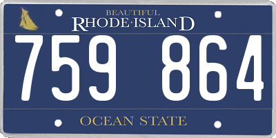 RI license plate 759864