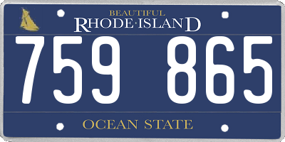 RI license plate 759865