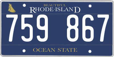 RI license plate 759867