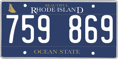 RI license plate 759869