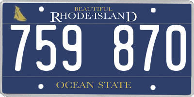 RI license plate 759870